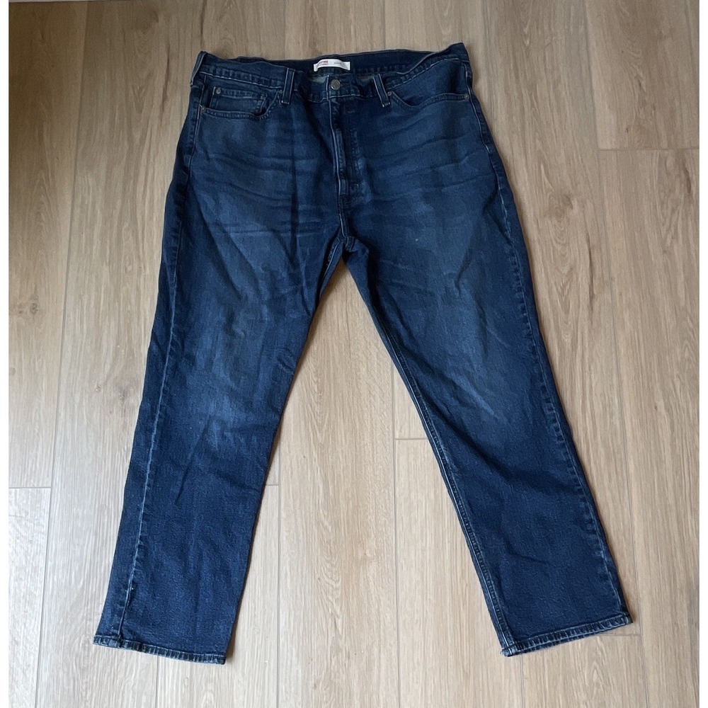 Signature by Levi Strauss Men Blue Dark Wash Straight Fit Jeans 40x28 Mid Rise